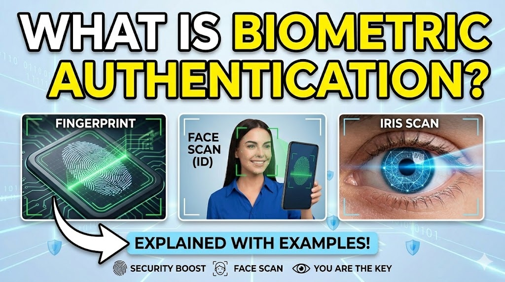 What is Biometric Authentication explain with example in Telugu And English