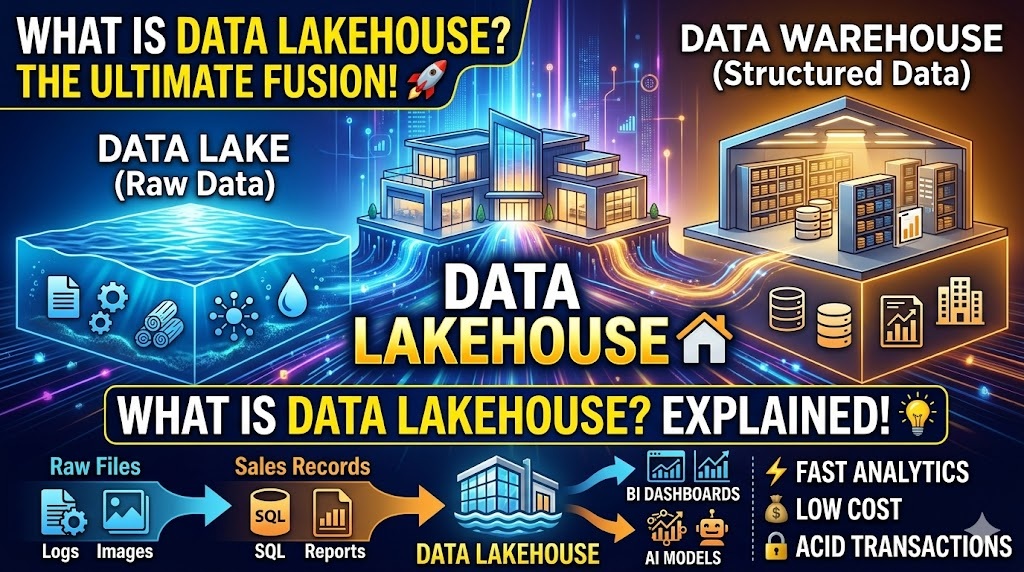 What is Data Lakehouse explain with example in Telugu And English