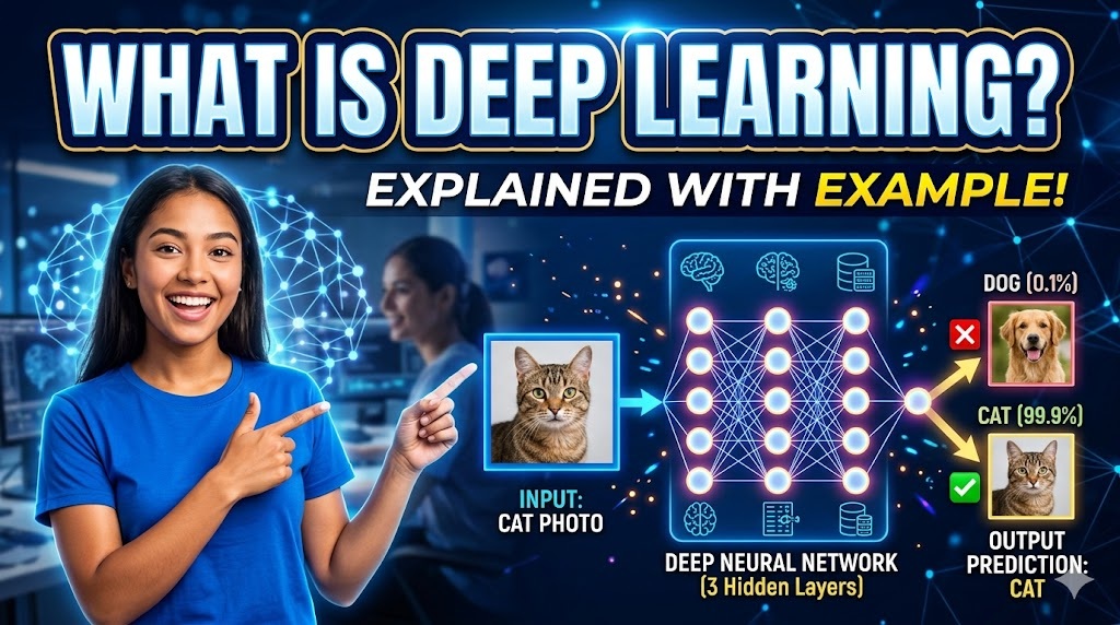What is Deep Learning explain with example in Telugu And English