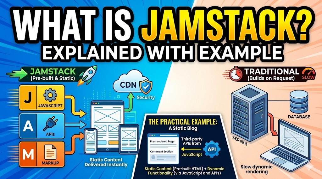What is Jam stack explain with example in telugu and english