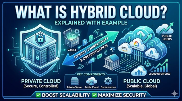 what is Hybrid Cloud explain with example telugu and english