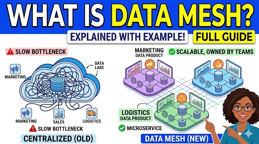 What is Data Mesh explain with example in Telugu and English