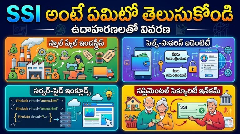 What is SSI explain wit h example in Telugu And English