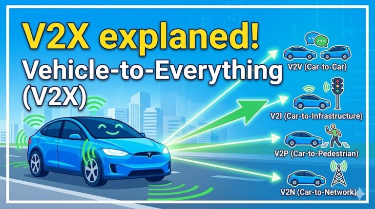 What is V2X - Vehicle-to-Everything explain with example In Telugu And English