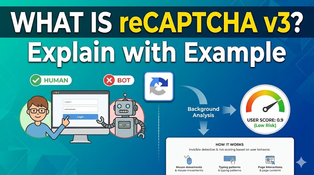What is reCAPTCHA v3 explain with example in Telugu And English